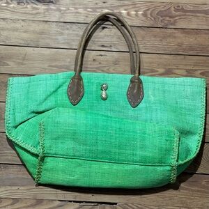 New Lilly Pulitzer For Target Raffia Green Straw Beach Tote Bag